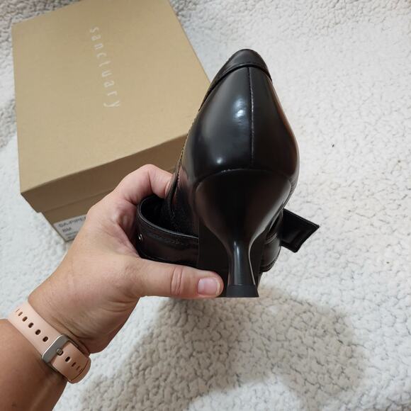NEW Sanctuary Women's Piper Pointed toe Pump Heels Black Leather Size 8 - Picture 4 of 5